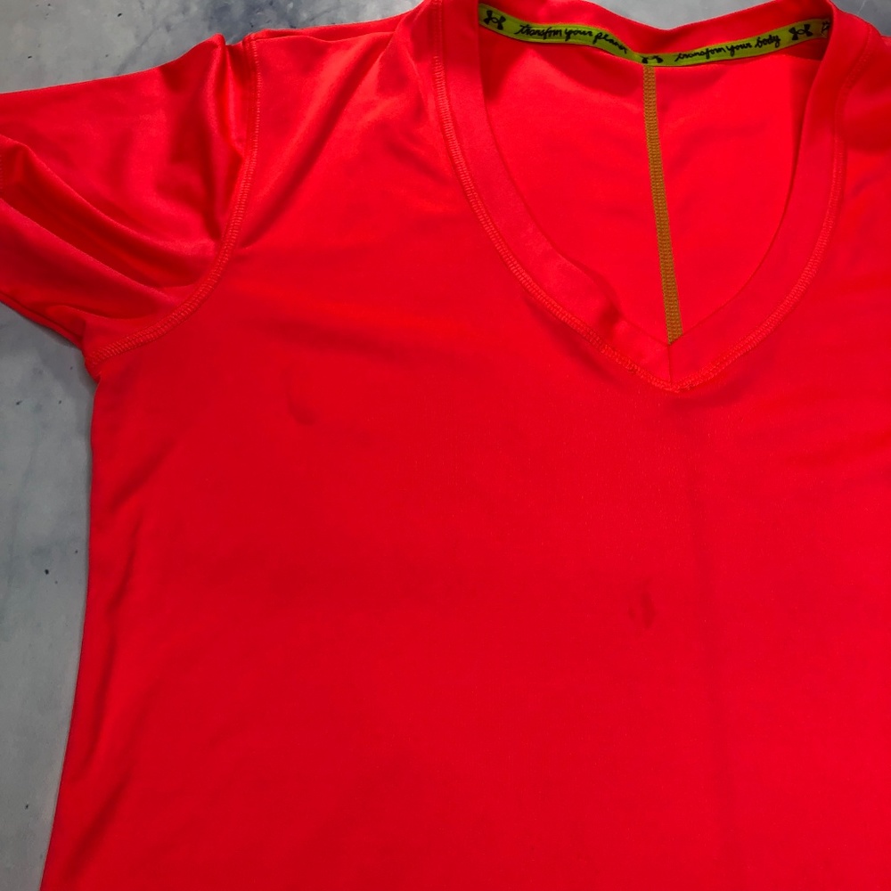 Under Armour Neon Coral Short Sleeve Athletic Tee - Picture 5 of 8